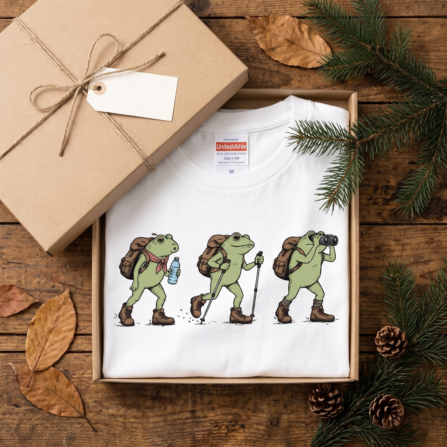 カエルの山登り イラスト Tシャツ | 登山 トレッキング 服 | CAMPMODE