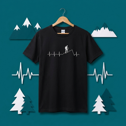 登山 心電図 脈拍 Tシャツ ｜ ハイキング・アウトドア・山好き・シンプルに人気