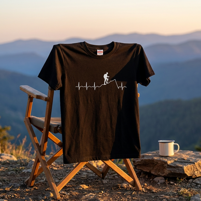 登山 心電図 脈拍 Tシャツ ｜ ハイキング・アウトドア・山好き・シンプルに人気