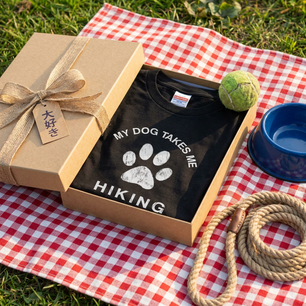 My Dog Takes Me Hiking Tシャツ ｜ 犬好き・愛犬・登山・ハイキング・アウトドアに人気