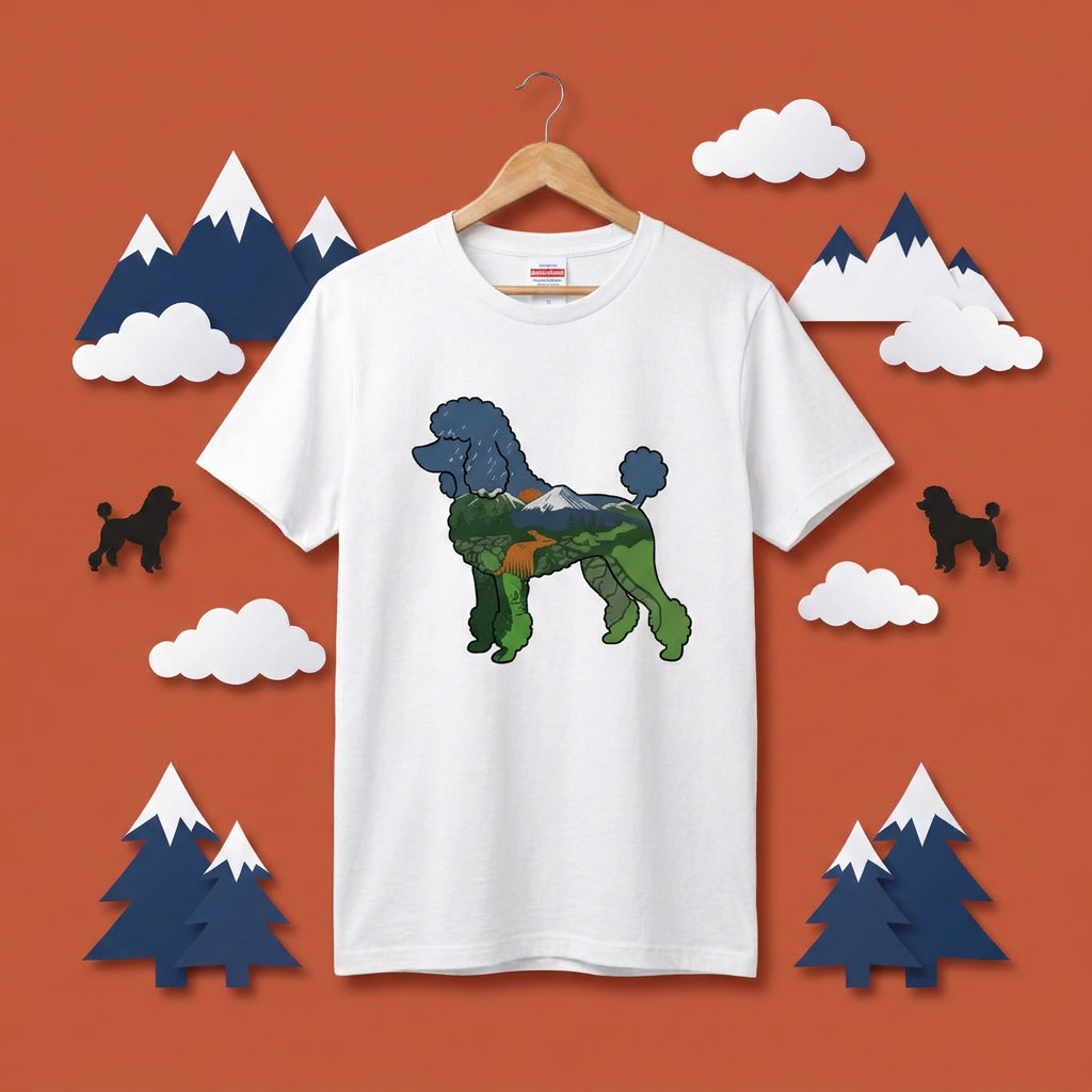 【Poodle Dog】自然風景ダブルエスポージャーTシャツ | CAMPMODE