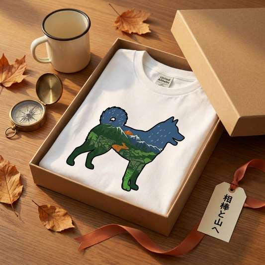 【Shiba】自然風景ダブルエスポージャー白Tシャツ | CAMPMODE