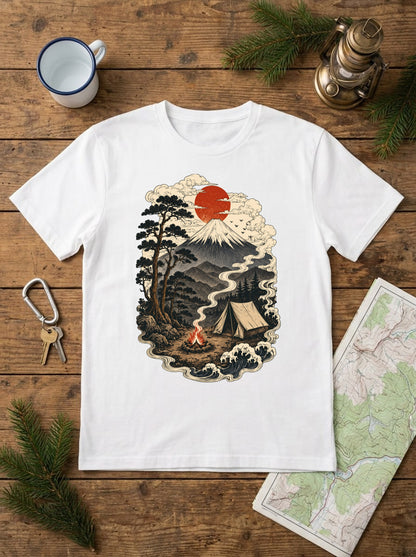 富士山デザイン・キャンプTシャツ