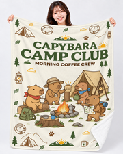 Capybara Camp Coffee Crew カピバラのキャンプデザイン | Blanket