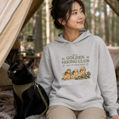 Golden Retriever hiking club ゴールデンレトリバー 登山 パーカー ｜フロントプリント